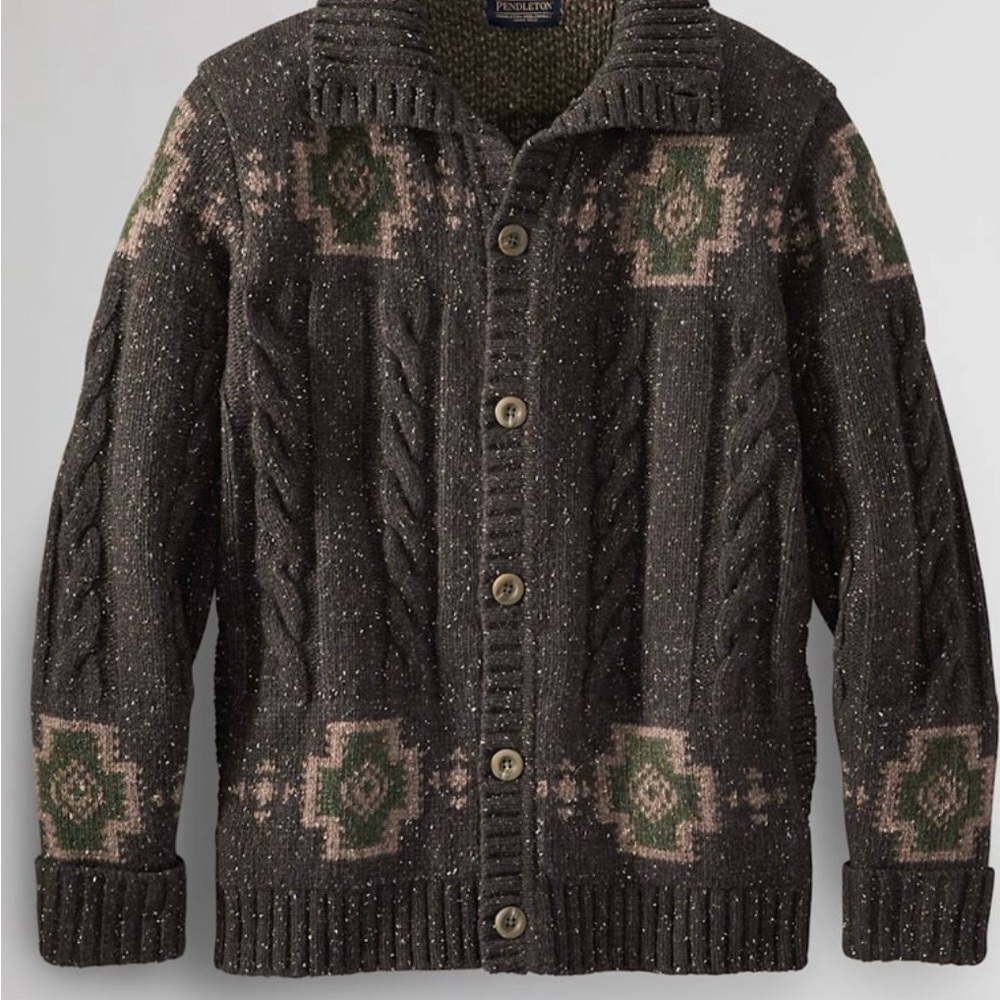 Pendleton Men’s Cable Lambswool Sweater - image 1